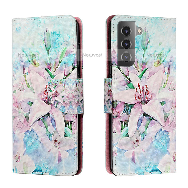 Leather Case Stands Fashionable Pattern Flip Cover Holder H02X for Samsung Galaxy S23 5G