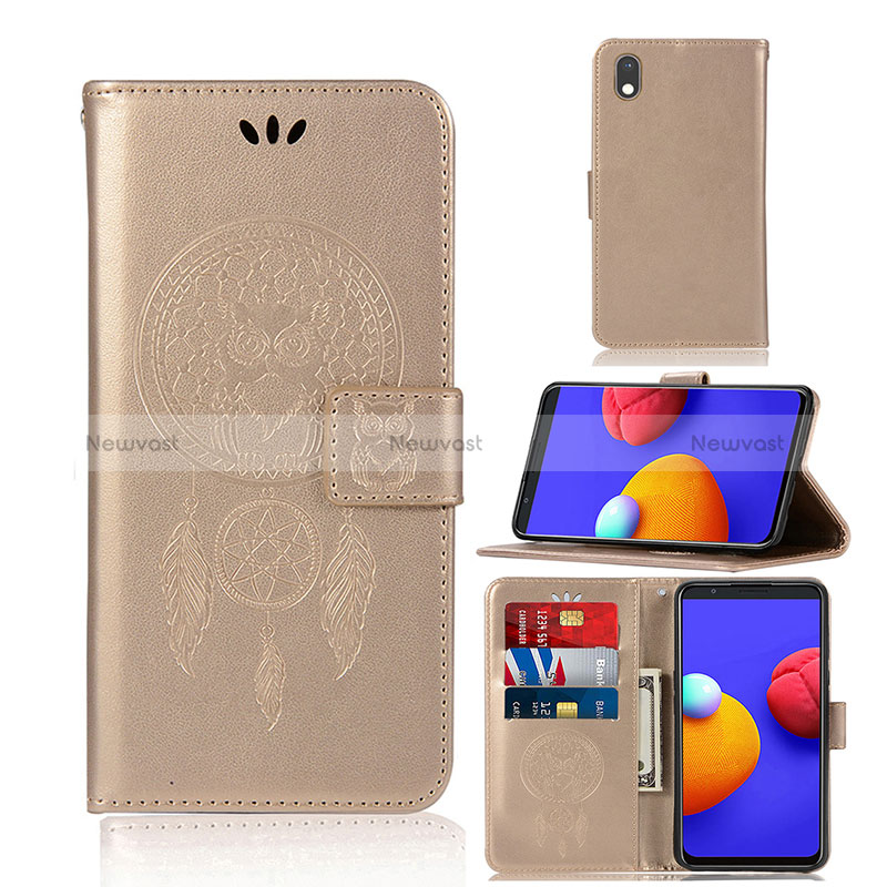 Leather Case Stands Fashionable Pattern Flip Cover Holder JX1 for Samsung Galaxy A01 Core