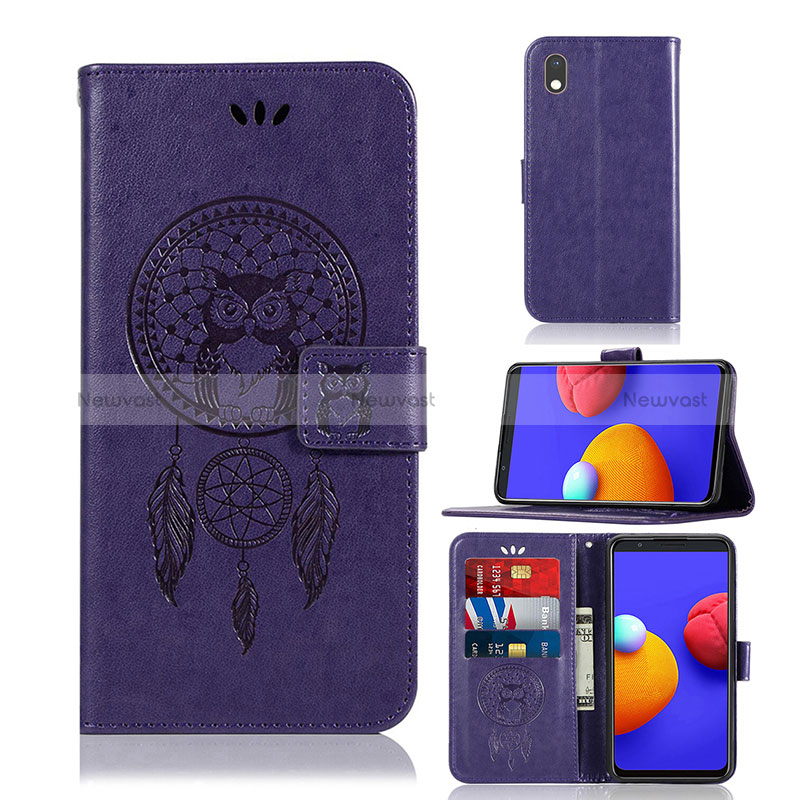 Leather Case Stands Fashionable Pattern Flip Cover Holder JX1 for Samsung Galaxy M01 Core