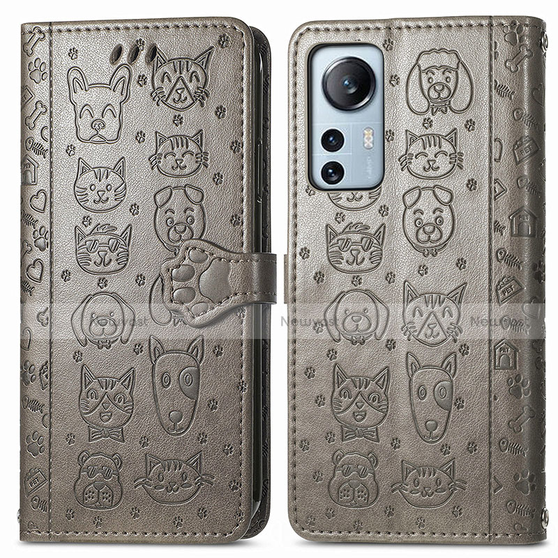Leather Case Stands Fashionable Pattern Flip Cover Holder L01 for Xiaomi Mi 12 5G