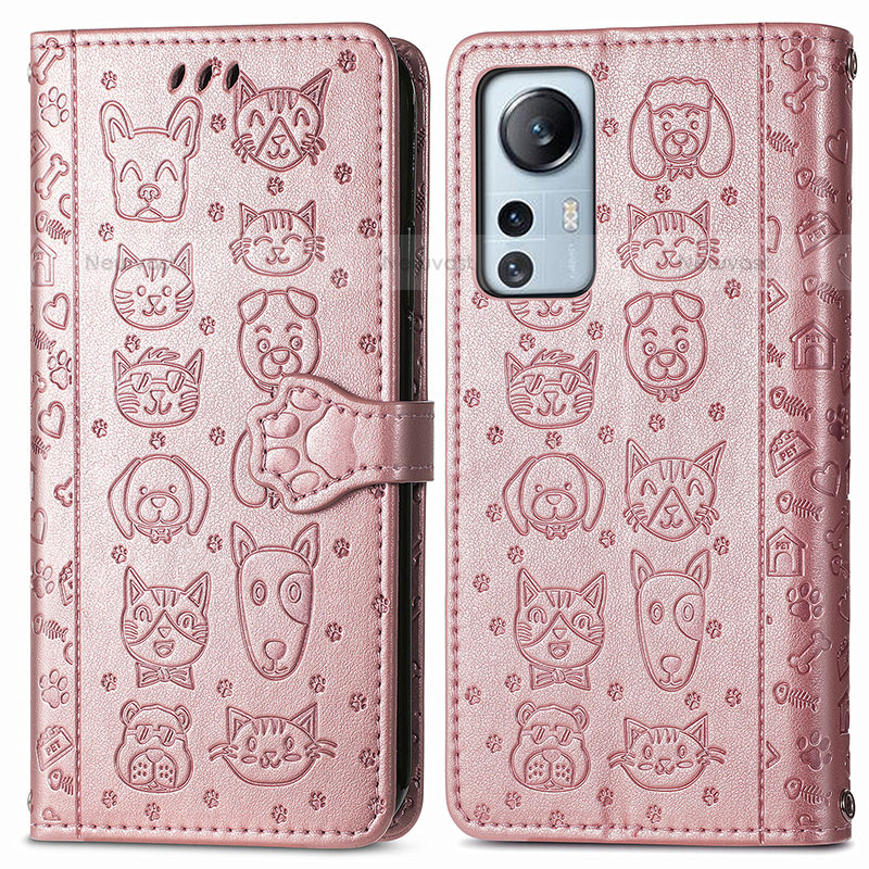 Leather Case Stands Fashionable Pattern Flip Cover Holder L01 for Xiaomi Mi 12 Lite 5G