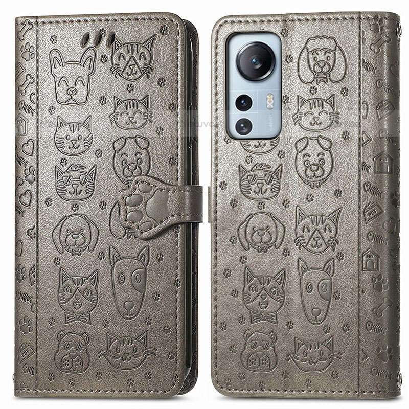 Leather Case Stands Fashionable Pattern Flip Cover Holder L01 for Xiaomi Mi 12S 5G