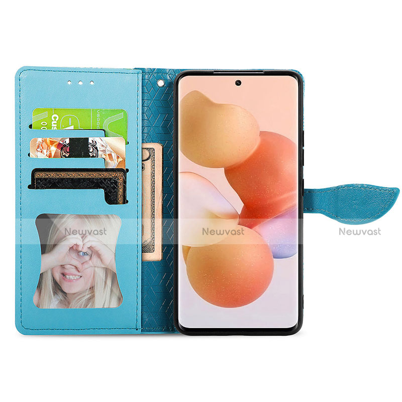 Leather Case Stands Fashionable Pattern Flip Cover Holder L02 for Xiaomi Mi 12 5G