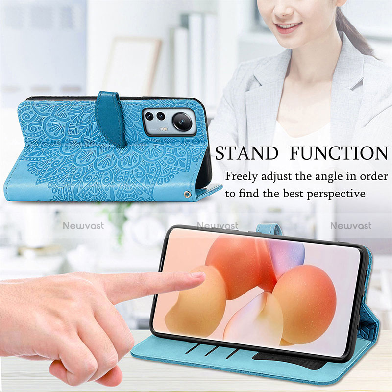 Leather Case Stands Fashionable Pattern Flip Cover Holder L02 for Xiaomi Mi 12 5G