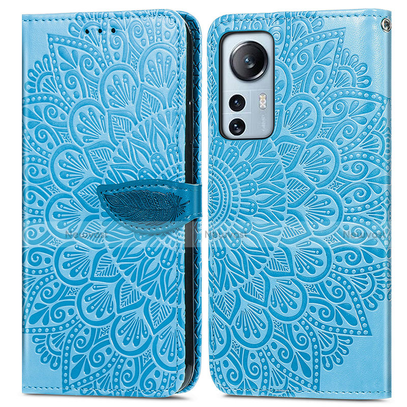 Leather Case Stands Fashionable Pattern Flip Cover Holder L02 for Xiaomi Mi 12 5G