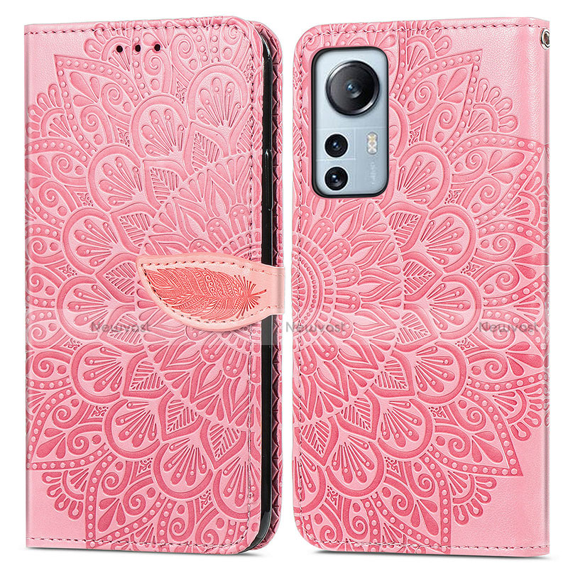 Leather Case Stands Fashionable Pattern Flip Cover Holder L02 for Xiaomi Mi 12 5G