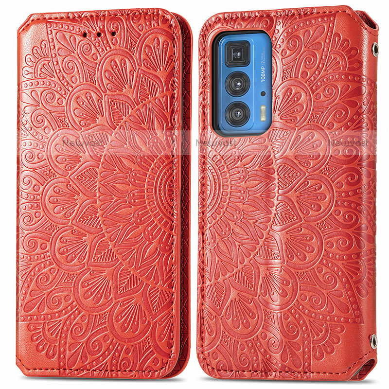 Leather Case Stands Fashionable Pattern Flip Cover Holder S01D for Motorola Moto Edge 20 Pro 5G