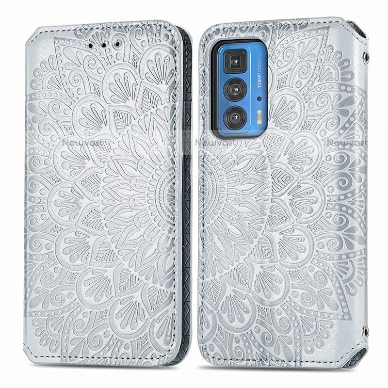Leather Case Stands Fashionable Pattern Flip Cover Holder S01D for Motorola Moto Edge 20 Pro 5G