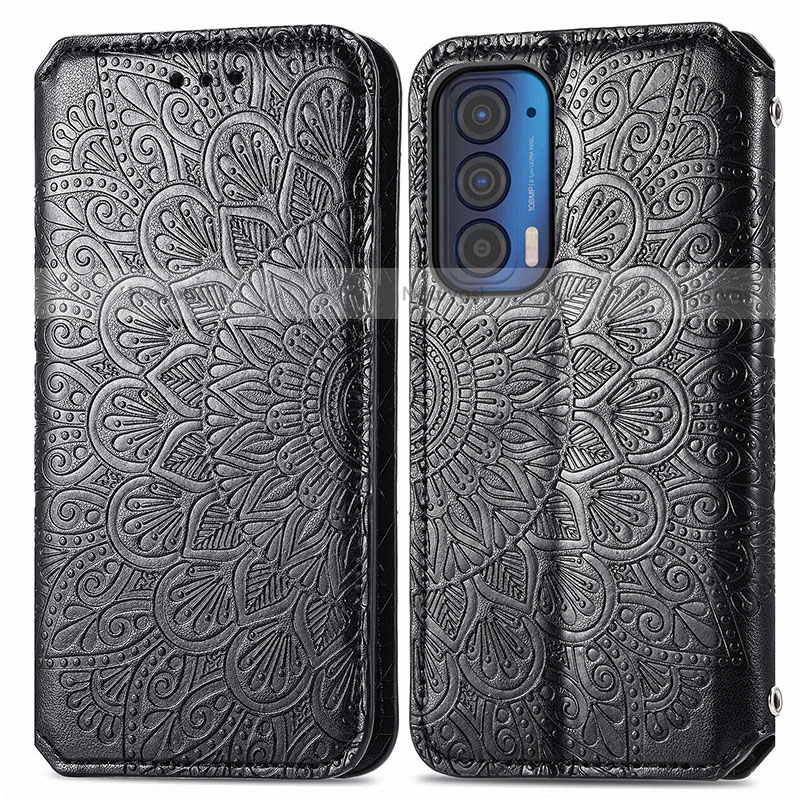 Leather Case Stands Fashionable Pattern Flip Cover Holder S01D for Motorola Moto Edge (2021) 5G