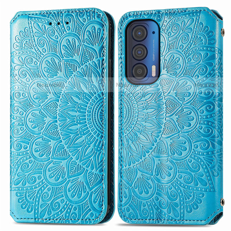 Leather Case Stands Fashionable Pattern Flip Cover Holder S01D for Motorola Moto Edge (2021) 5G