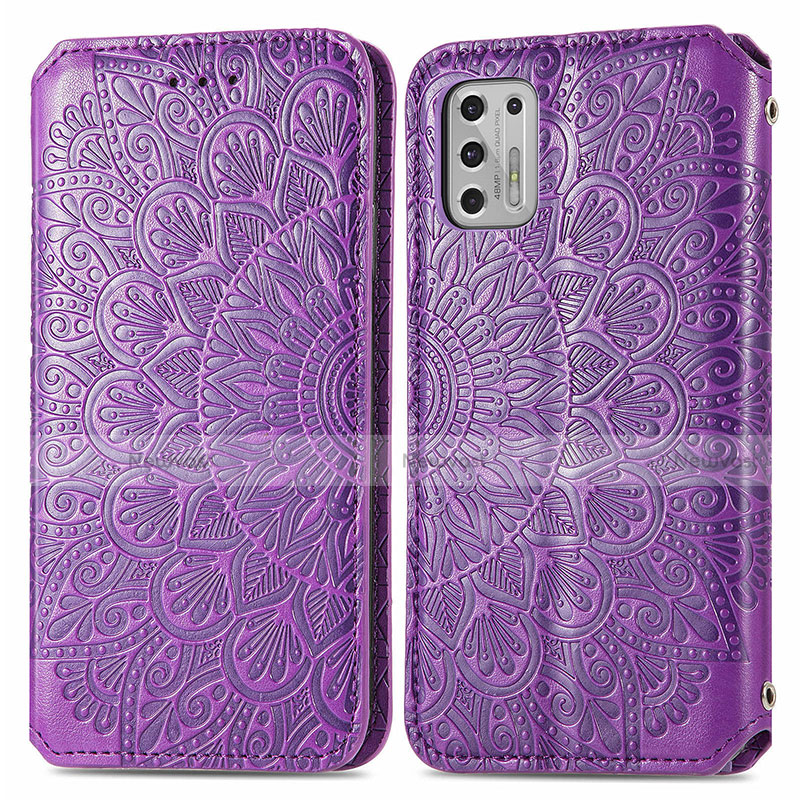 Leather Case Stands Fashionable Pattern Flip Cover Holder S01D for Motorola Moto G Stylus (2021)