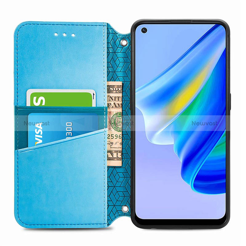 Leather Case Stands Fashionable Pattern Flip Cover Holder S01D for Oppo F19s
