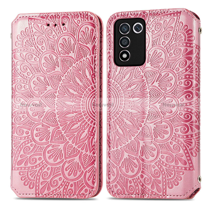Leather Case Stands Fashionable Pattern Flip Cover Holder S01D for Oppo K9S 5G