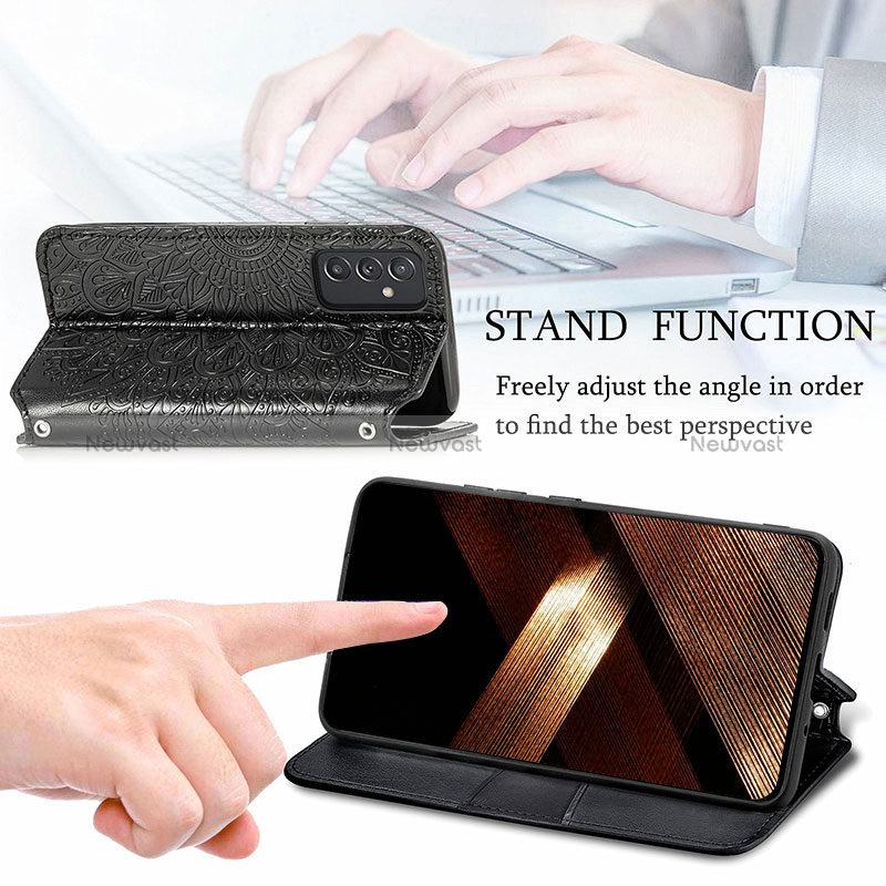 Leather Case Stands Fashionable Pattern Flip Cover Holder S01D for Samsung Galaxy A15 4G