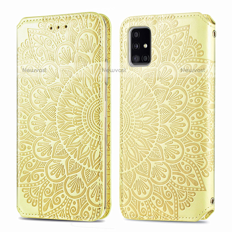 Leather Case Stands Fashionable Pattern Flip Cover Holder S01D for Samsung Galaxy A71 4G A715