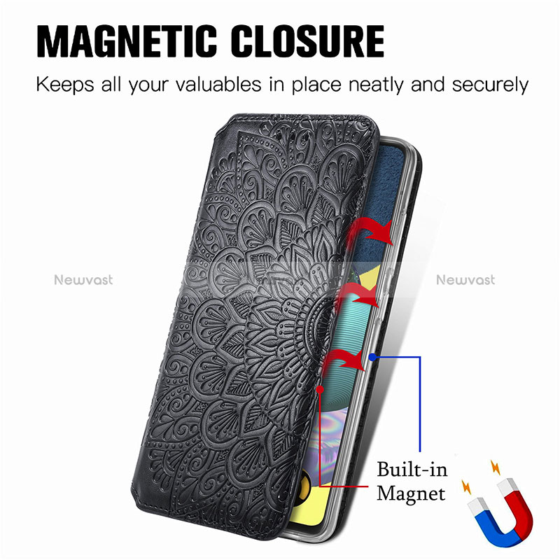 Leather Case Stands Fashionable Pattern Flip Cover Holder S01D for Samsung Galaxy A71 5G