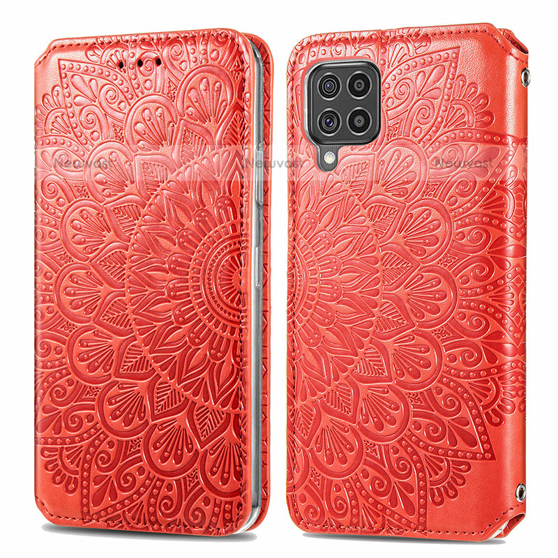Leather Case Stands Fashionable Pattern Flip Cover Holder S01D for Samsung Galaxy M62 4G