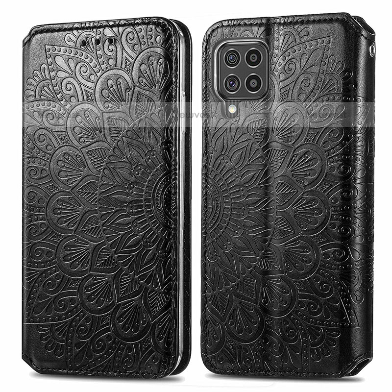 Leather Case Stands Fashionable Pattern Flip Cover Holder S01D for Samsung Galaxy M62 4G