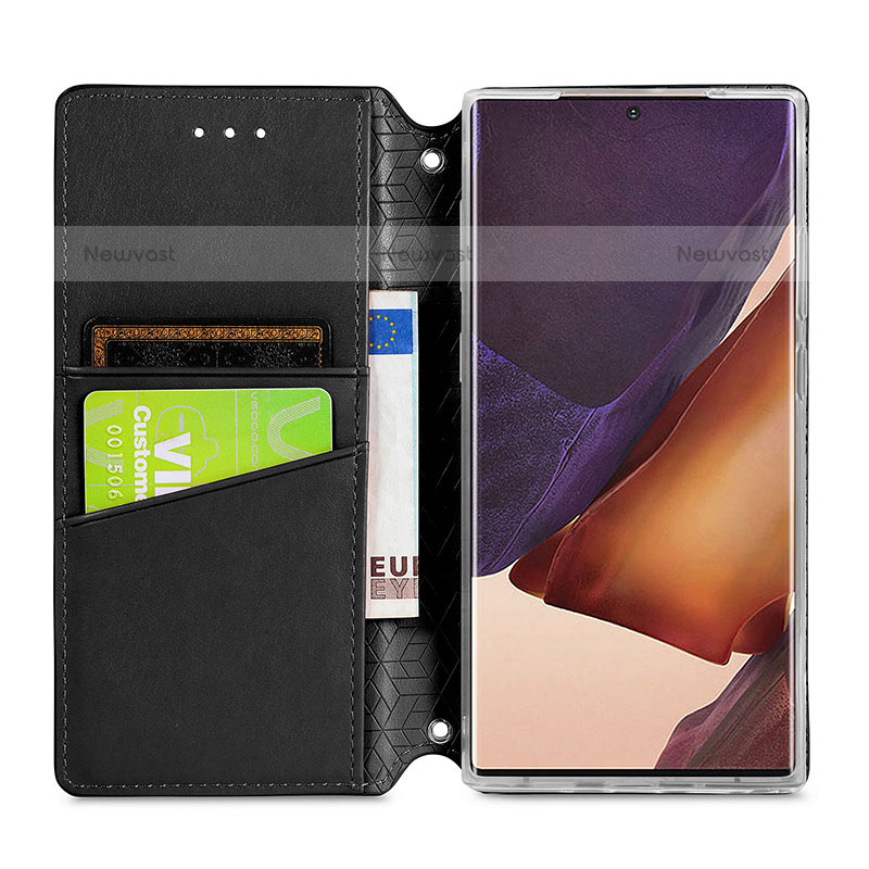 Leather Case Stands Fashionable Pattern Flip Cover Holder S01D for Samsung Galaxy Note 20 Ultra 5G