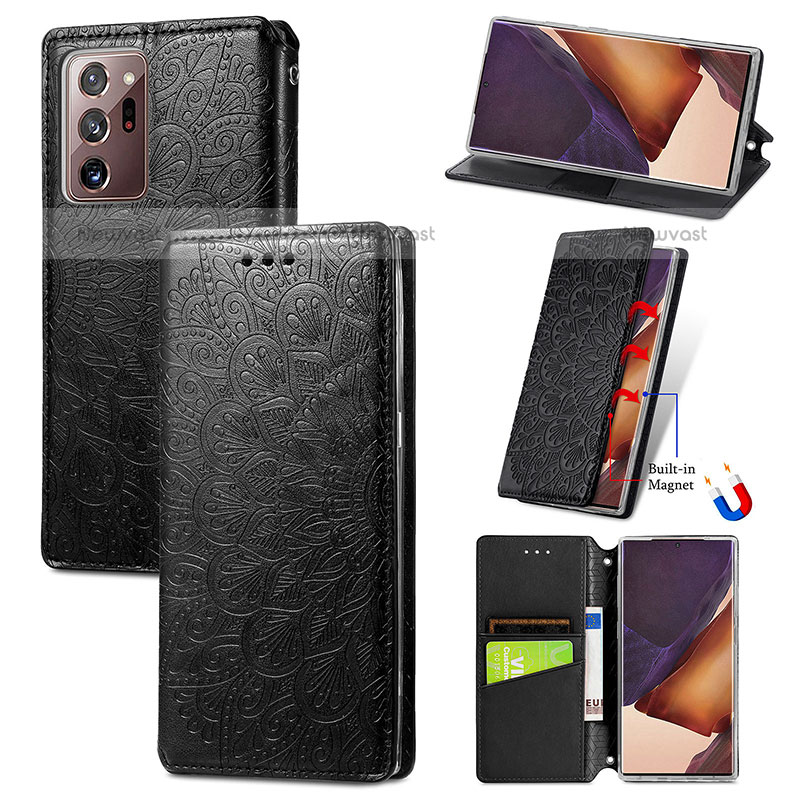 Leather Case Stands Fashionable Pattern Flip Cover Holder S01D for Samsung Galaxy Note 20 Ultra 5G