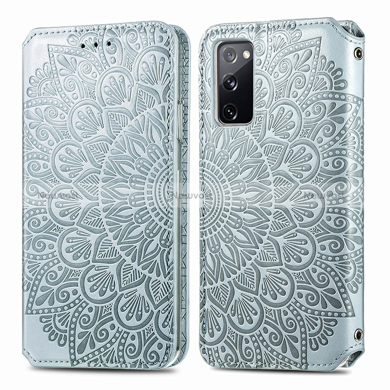 Leather Case Stands Fashionable Pattern Flip Cover Holder S01D for Samsung Galaxy S20 FE (2022) 5G