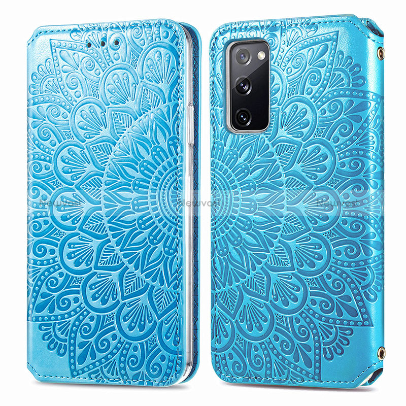 Leather Case Stands Fashionable Pattern Flip Cover Holder S01D for Samsung Galaxy S20 FE 5G