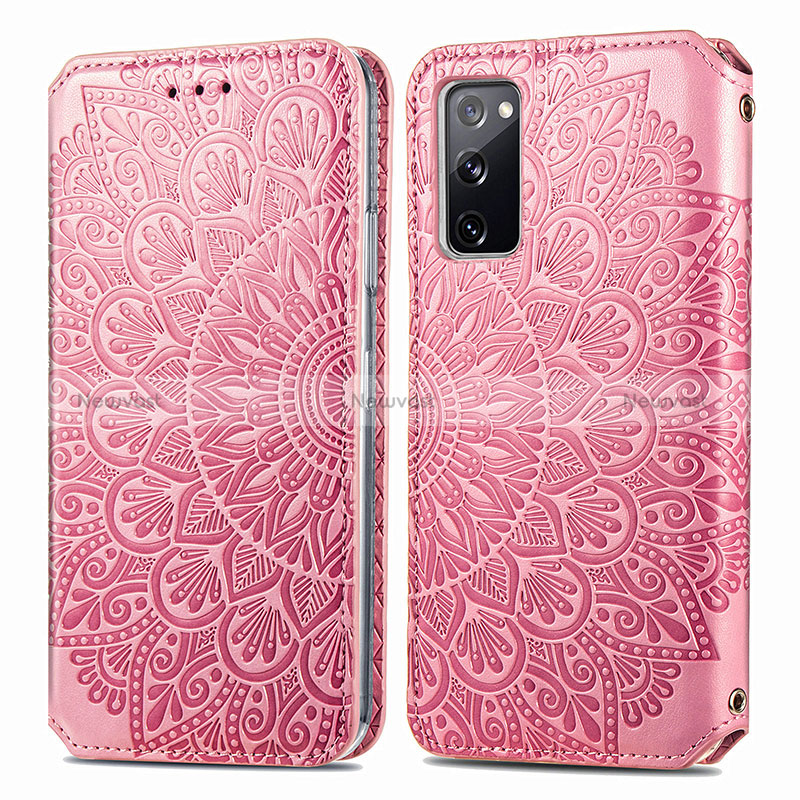 Leather Case Stands Fashionable Pattern Flip Cover Holder S01D for Samsung Galaxy S20 Lite 5G