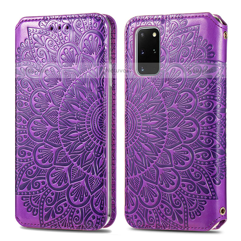 Leather Case Stands Fashionable Pattern Flip Cover Holder S01D for Samsung Galaxy S20 Plus 5G