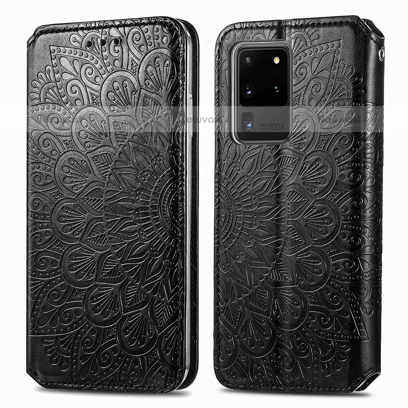 Leather Case Stands Fashionable Pattern Flip Cover Holder S01D for Samsung Galaxy S20 Ultra 5G