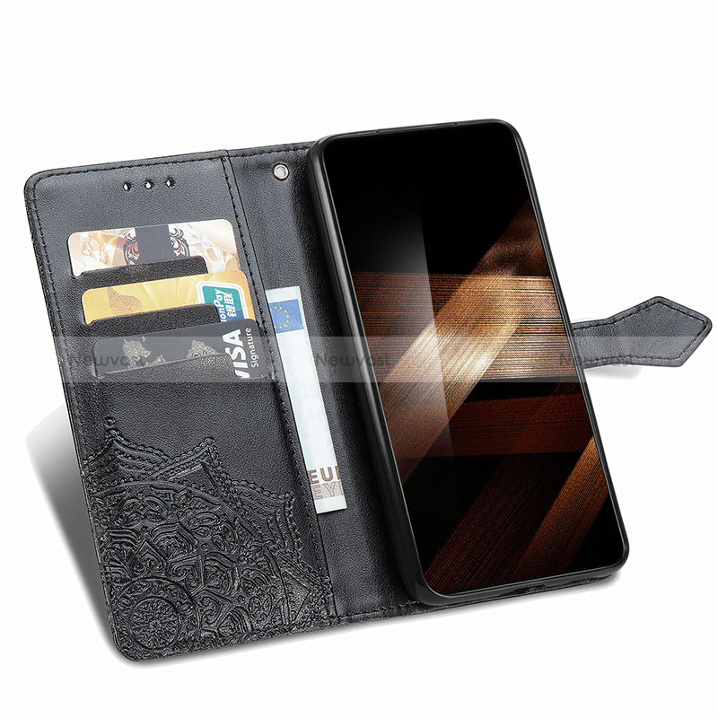 Leather Case Stands Fashionable Pattern Flip Cover Holder S01D for Samsung Galaxy S24 5G