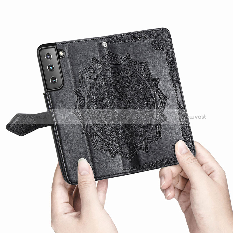 Leather Case Stands Fashionable Pattern Flip Cover Holder S01D for Samsung Galaxy S24 5G