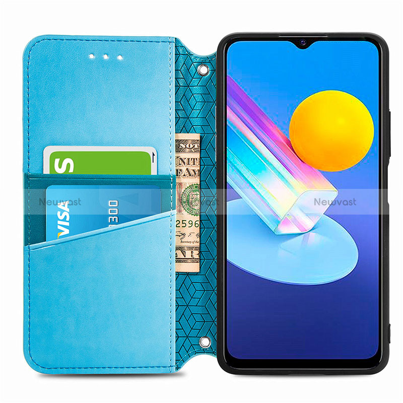 Leather Case Stands Fashionable Pattern Flip Cover Holder S01D for Vivo Y72 5G