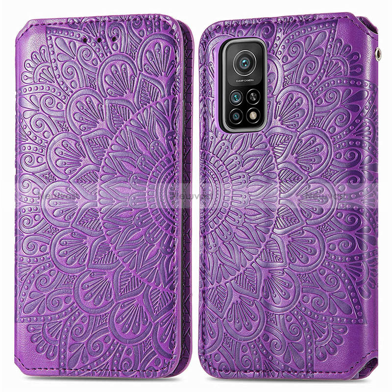 Leather Case Stands Fashionable Pattern Flip Cover Holder S01D for Xiaomi Mi 10T Pro 5G