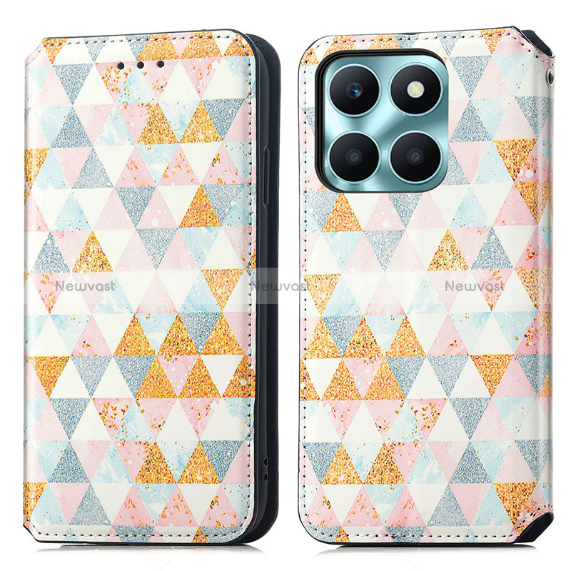 Leather Case Stands Fashionable Pattern Flip Cover Holder S02D for Huawei Honor X6a