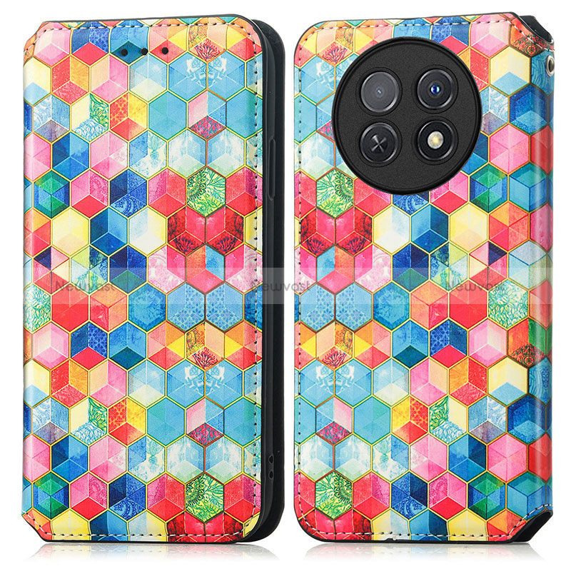 Leather Case Stands Fashionable Pattern Flip Cover Holder S02D for Huawei Nova Y91