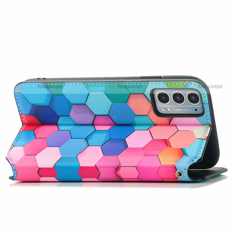 Leather Case Stands Fashionable Pattern Flip Cover Holder S02D for Motorola Moto Edge 20 5G