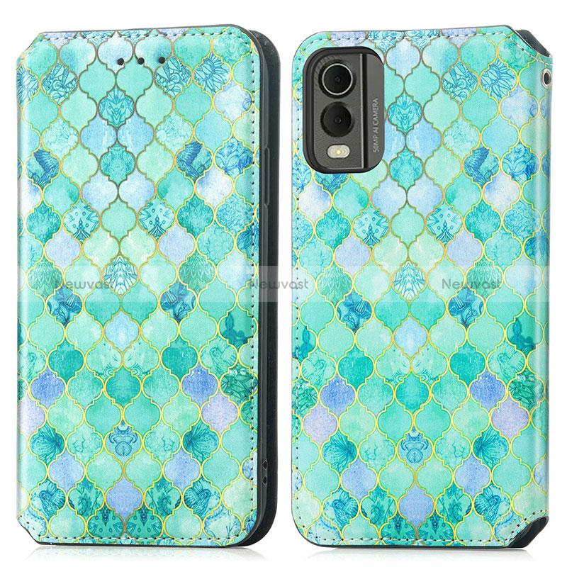 Leather Case Stands Fashionable Pattern Flip Cover Holder S02D for Nokia C32