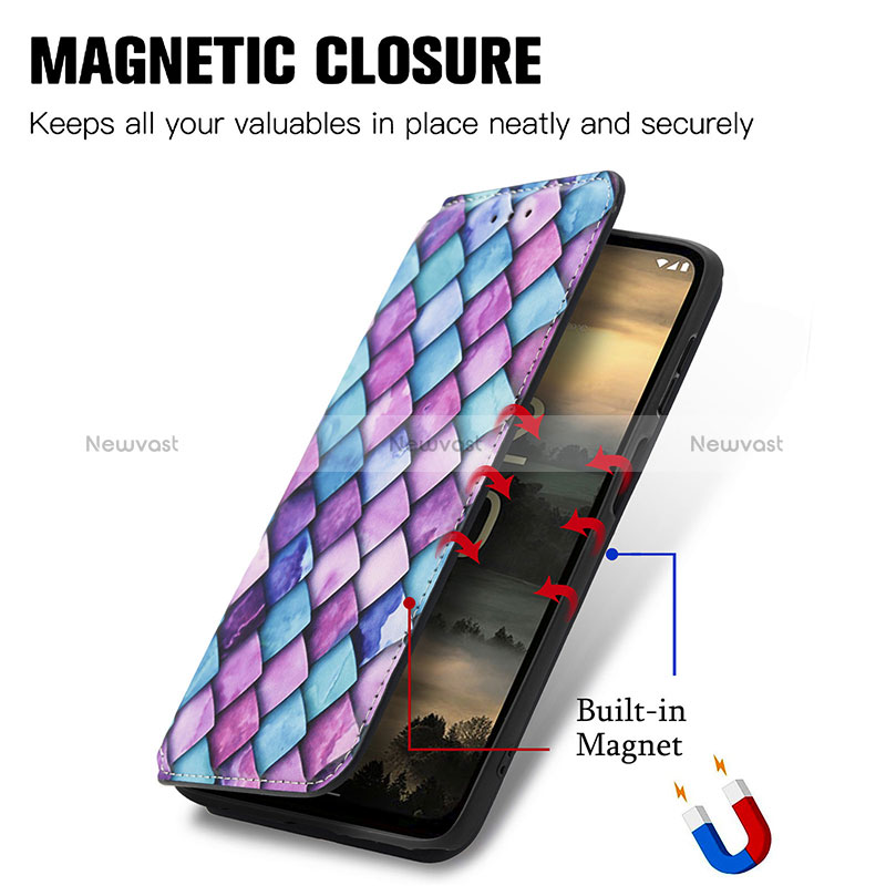 Leather Case Stands Fashionable Pattern Flip Cover Holder S02D for Nokia XR21