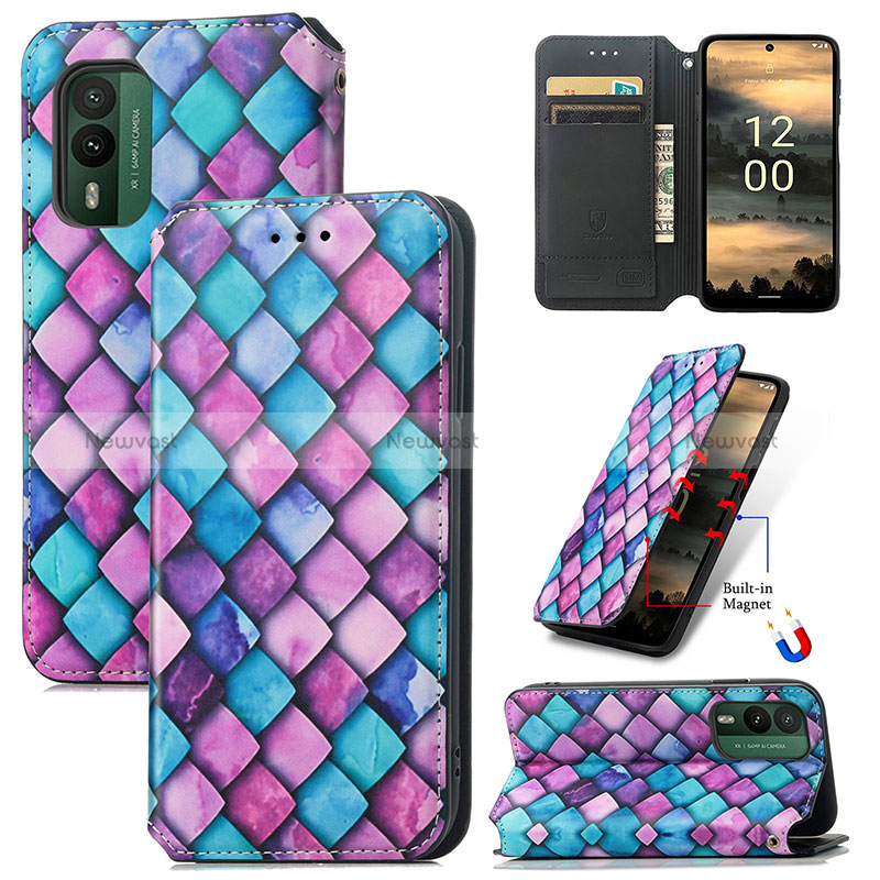 Leather Case Stands Fashionable Pattern Flip Cover Holder S02D for Nokia XR21