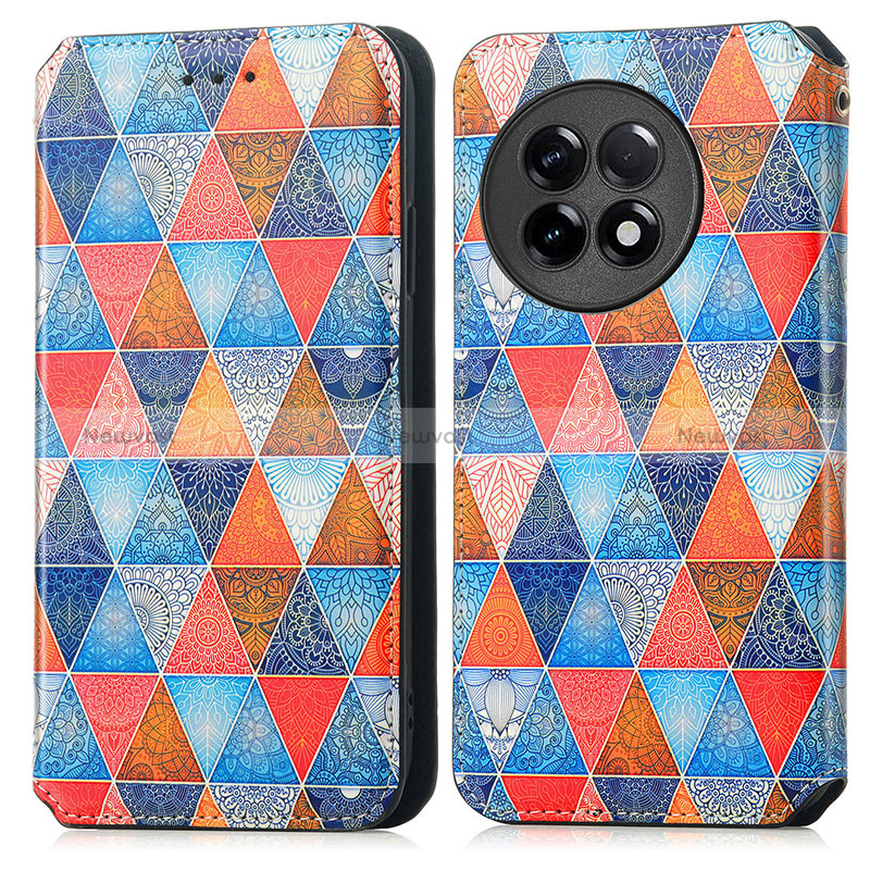 Leather Case Stands Fashionable Pattern Flip Cover Holder S02D for OnePlus 11R 5G