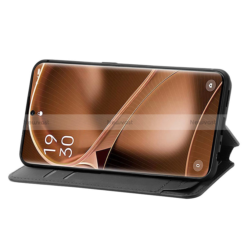 Leather Case Stands Fashionable Pattern Flip Cover Holder S02D for Oppo Find X6 Pro 5G