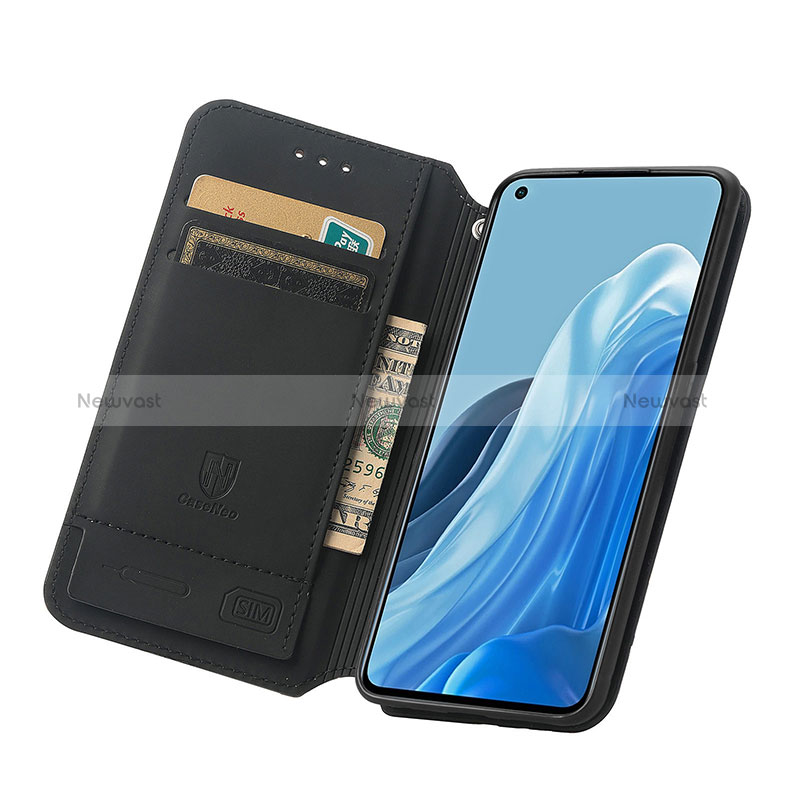 Leather Case Stands Fashionable Pattern Flip Cover Holder S02D for Oppo Reno7 Pro 5G