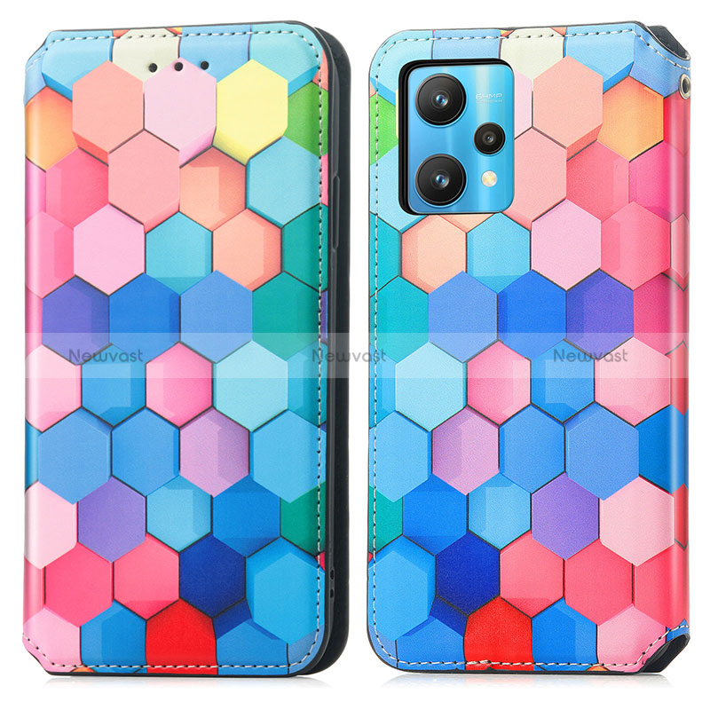 Leather Case Stands Fashionable Pattern Flip Cover Holder S02D for Realme 9 Pro+ Plus 5G