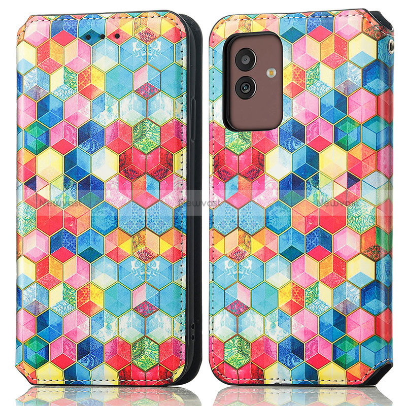 Leather Case Stands Fashionable Pattern Flip Cover Holder S02D for Samsung Galaxy M13 5G