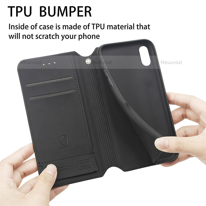 Leather Case Stands Fashionable Pattern Flip Cover Holder S02D for Samsung Galaxy S21 Plus 5G