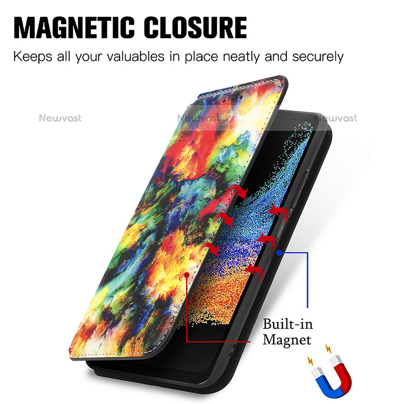 Leather Case Stands Fashionable Pattern Flip Cover Holder S02D for Samsung Galaxy XCover 6 Pro 5G