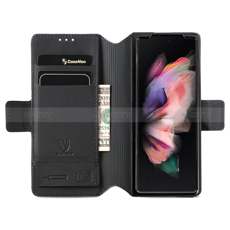 Leather Case Stands Fashionable Pattern Flip Cover Holder S02D for Samsung Galaxy Z Fold4 5G