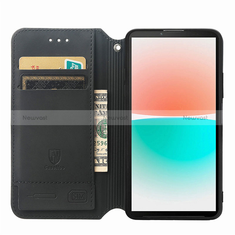 Leather Case Stands Fashionable Pattern Flip Cover Holder S02D for Sony Xperia 10 IV