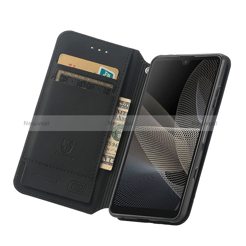 Leather Case Stands Fashionable Pattern Flip Cover Holder S02D for Sony Xperia Ace II