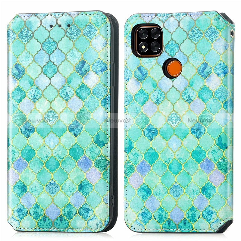 Leather Case Stands Fashionable Pattern Flip Cover Holder S02D for Xiaomi Redmi 10A 4G
